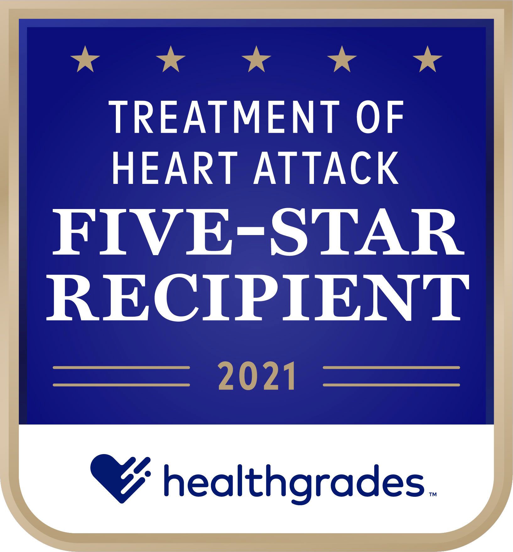 2021 Healthgrades Heart Attack Five Star Award Seal