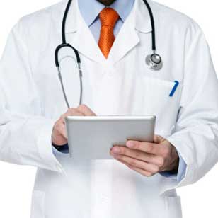 Doctor works in emergency room.