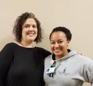 Kerrie Clayton and her person trainer, Sam