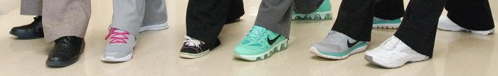 People with shoes on.