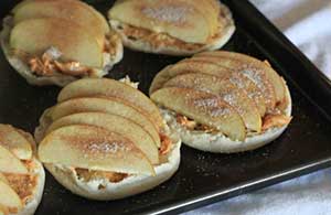 Apple peanut butter delights.