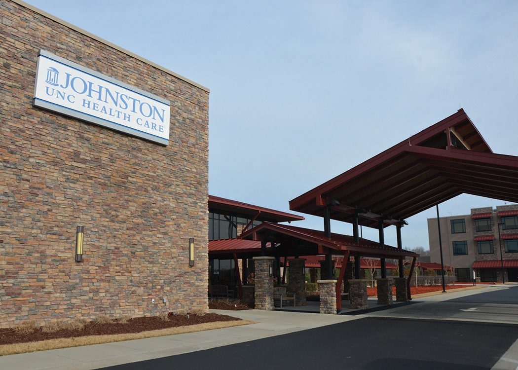 Exterior of Johnston Health in Clayton