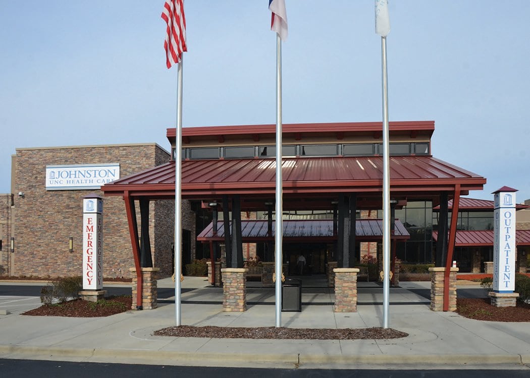Exterior of Johnston Health in Clayton