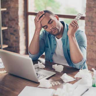Working at home with flu